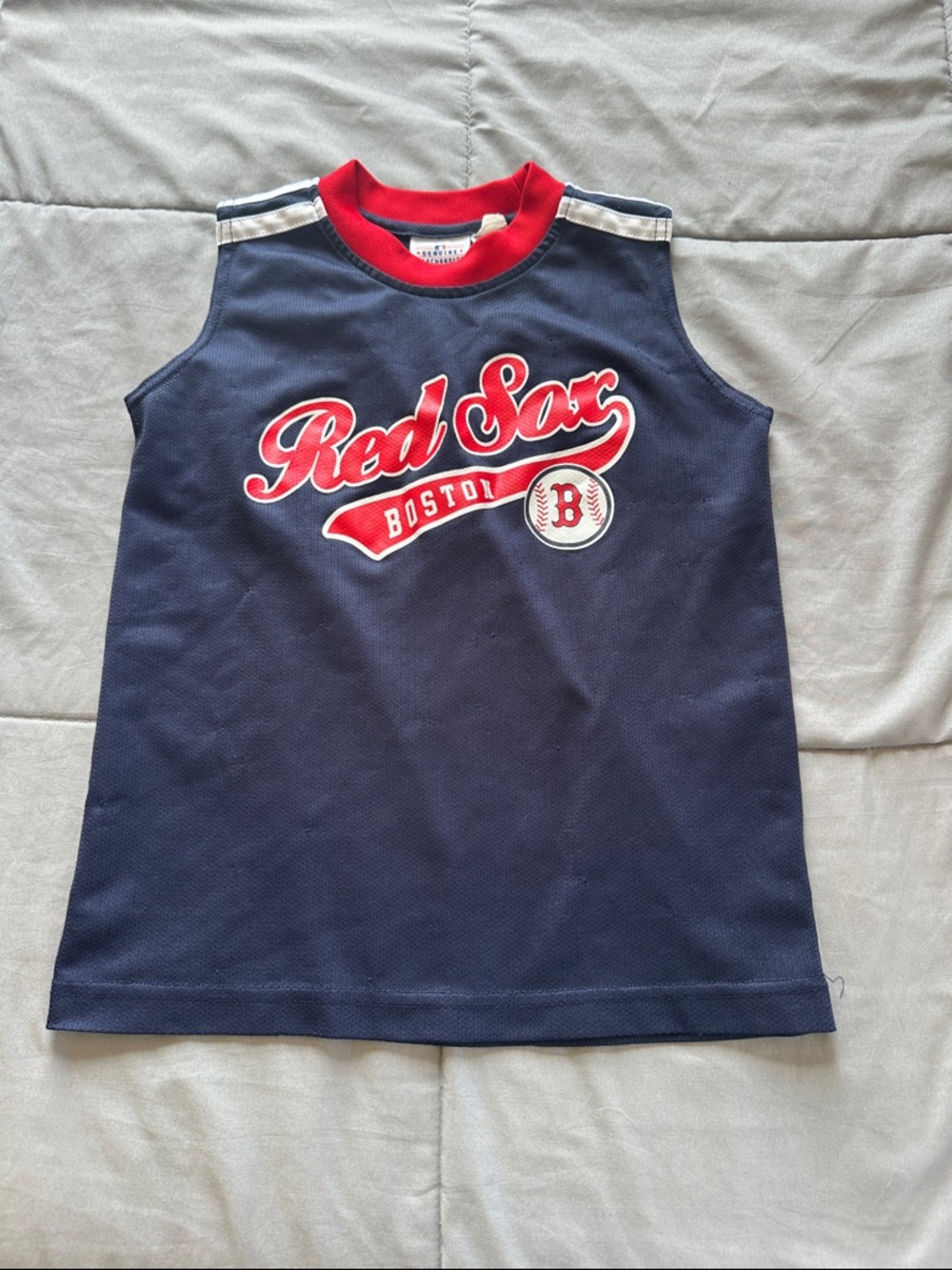 Boston Red Sox Kids Navy Sleeveless Tee - Red Accent